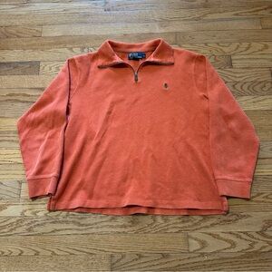 Ralph Lauren Orange Zip Up Sweater